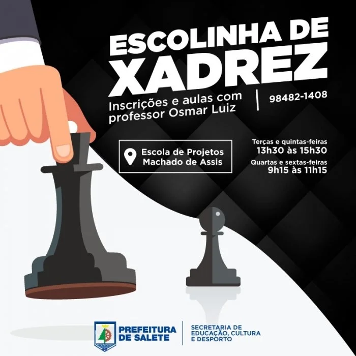 Escolinha de Xadrez de Salete está com inscrições abertas
