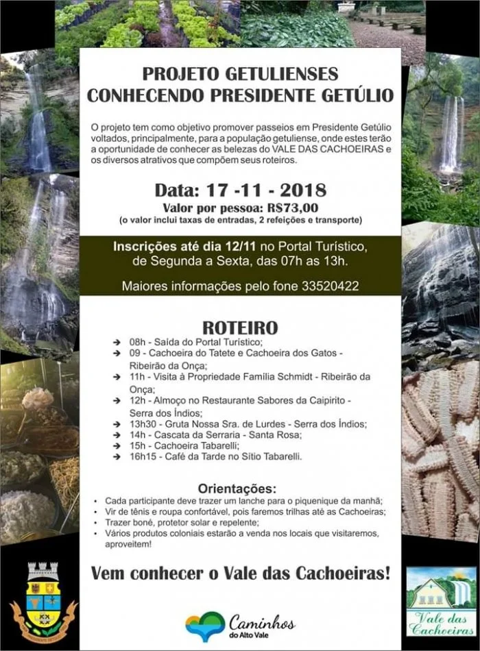 Turismo desenvolve projeto “Getuliense conhecendo Presidente Getúlio”