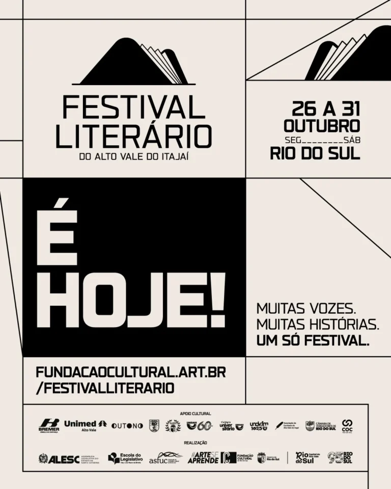 Festival Literário do Alto Vale do Itajaí recebe Zeca Baleiro e Junior Rostirola